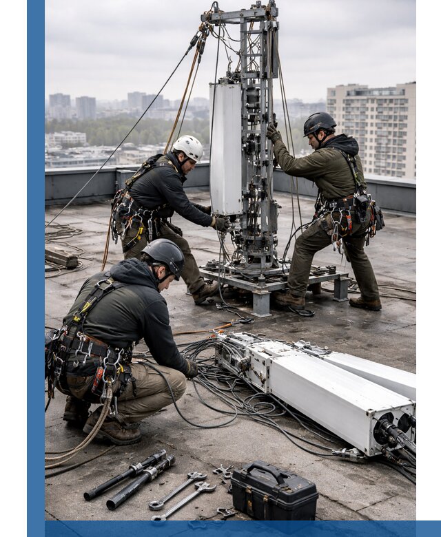 Демонтаж антенн на крыше зданий в Астрахани с гарантией