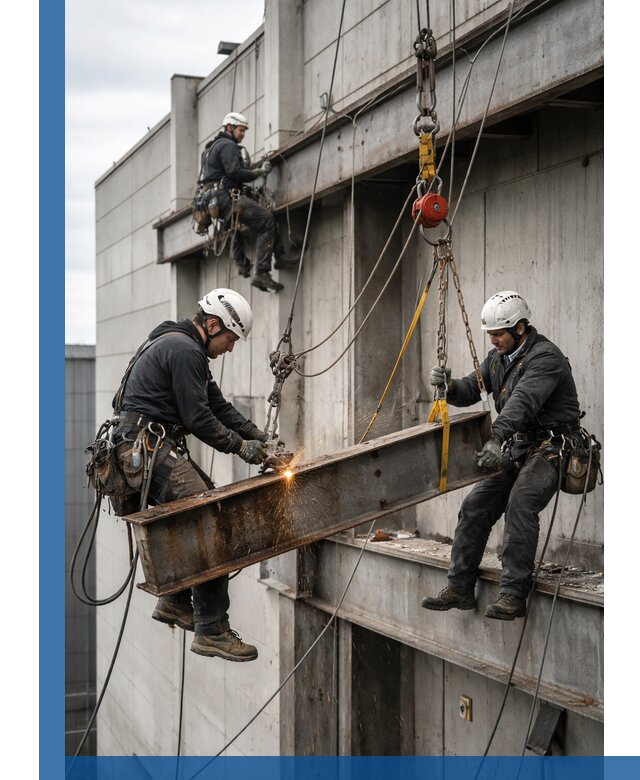 Демонтаж металлоконструкций на высоте в Астрахани под ключ