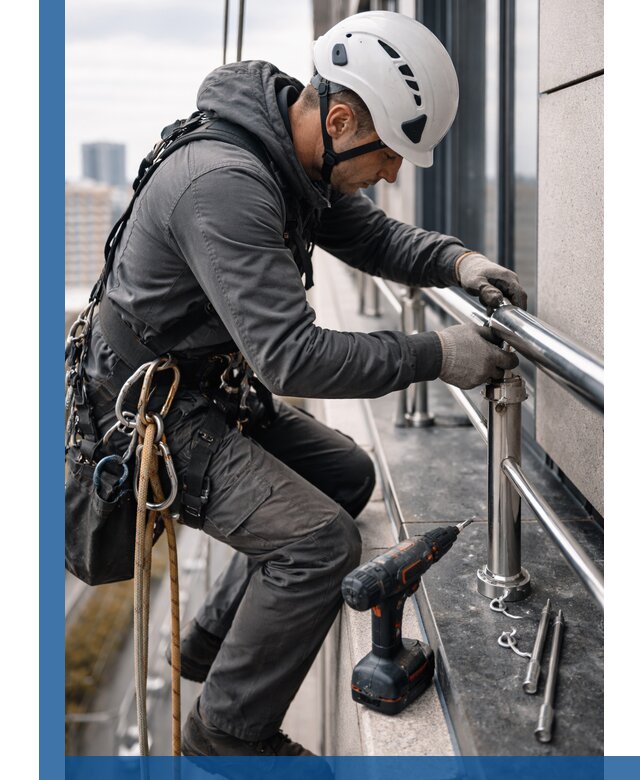 Монтаж ограждений на высоте в Астрахани для зданий и конструкций