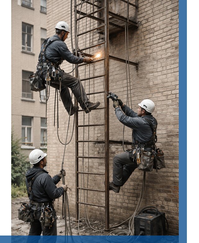 Ремонт пожарной лестницы в Астрахани от 7707 р. | ВЫСОТНИК-Стр