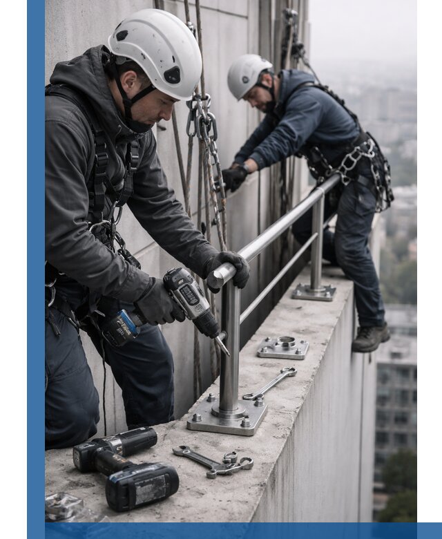 Монтаж перил на высоте в Астрахани для жилых и промобъектов