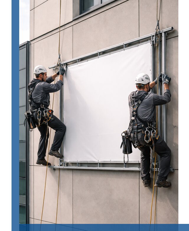 Монтаж наружной рекламной вывески в Астрахани под ключ