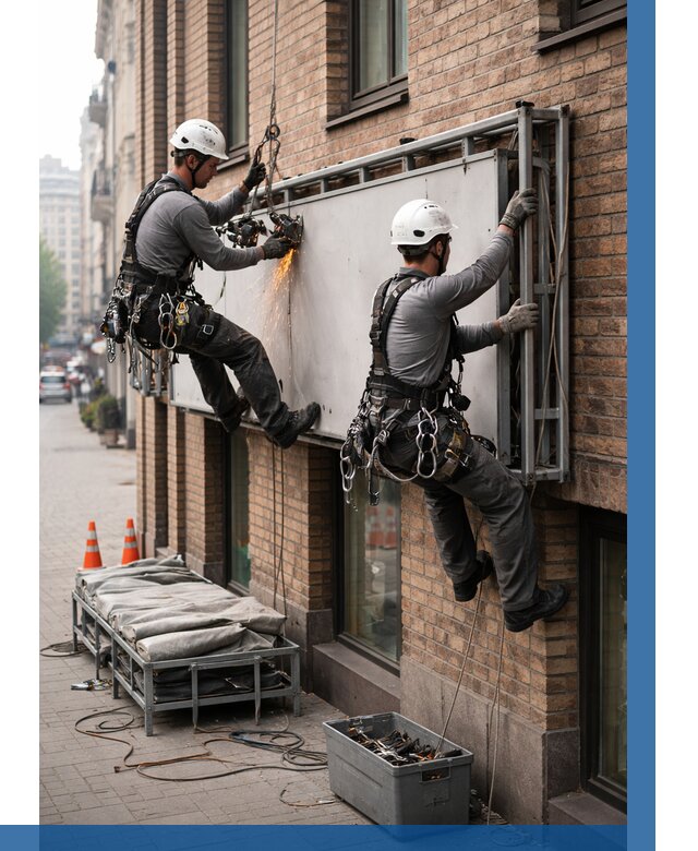 Демонтаж рекламной вывески в Астрахани от 6679 р. | ВЫСОТНИК-Стр