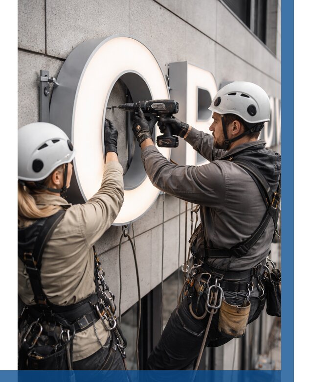 Монтаж световых букв в Астрахани от 3083 р. под ключ ВЫСОТНИК-Стр