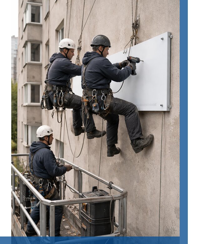 Монтаж табличек и указателей в Астрахани от 3597 р. | ВЫСОТНИК-Стр