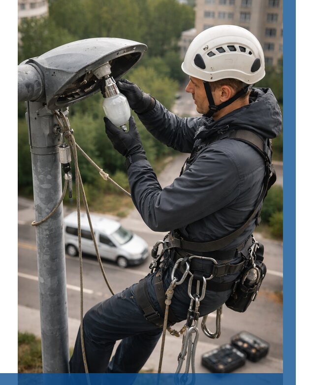 Замена ламп на высоте в Астрахани от 2569 р. | ВЫСОТНИК-Стр