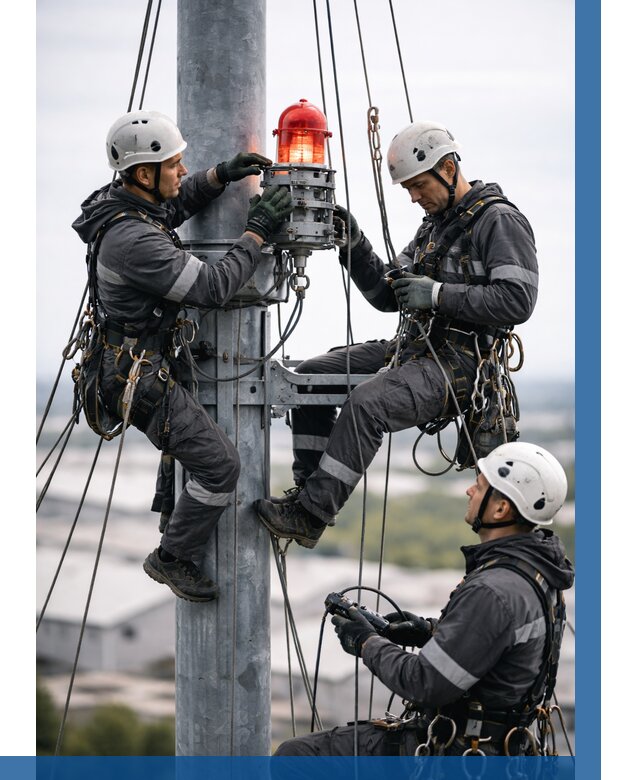 Монтаж заградительных огней в Астрахани от 8735 р. | ВЫСОТНИК-Стр