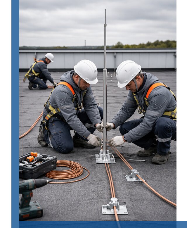 Монтаж молниезащиты на кровле в Астрахани под ключ с гарантией