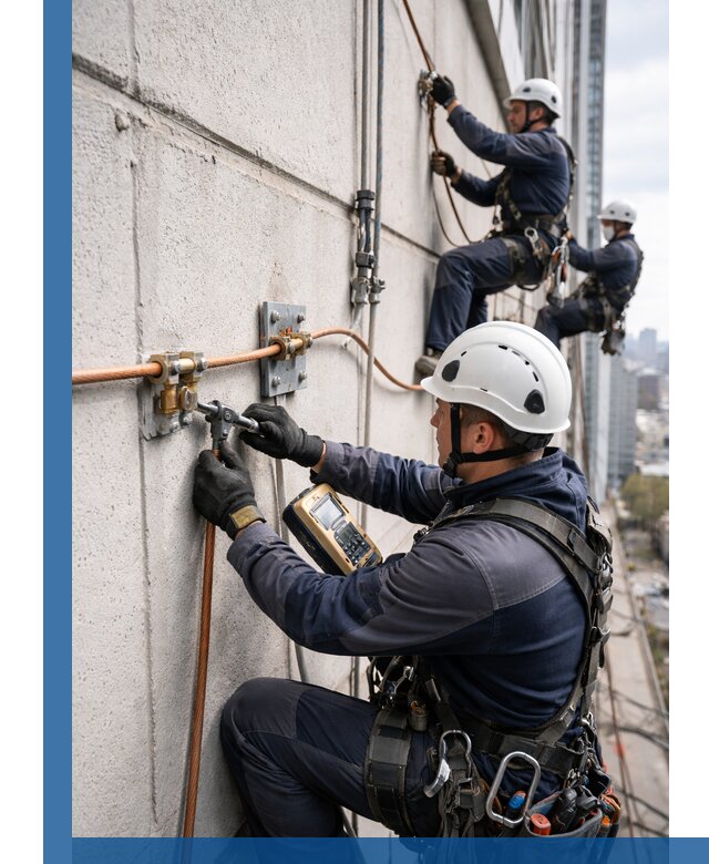 Монтаж системы заземления здания и молниезащиты в Астрахани