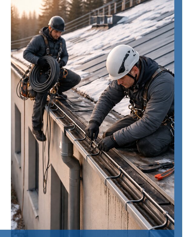 Монтаж греющего кабеля на кровле в Астрахани от 462 р. | ВЫСОТНИК-Стр