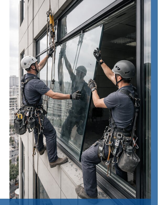 Замена стеклопакетов на высоте в Астрахани от 5652 р. | ВЫСОТНИК-Стр