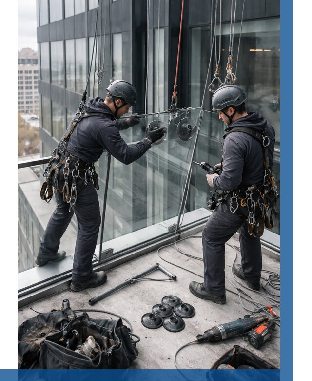 Монтаж стеклянных ограждений в Астрахани от 2569 р. | ВЫСОТНИК-Стр