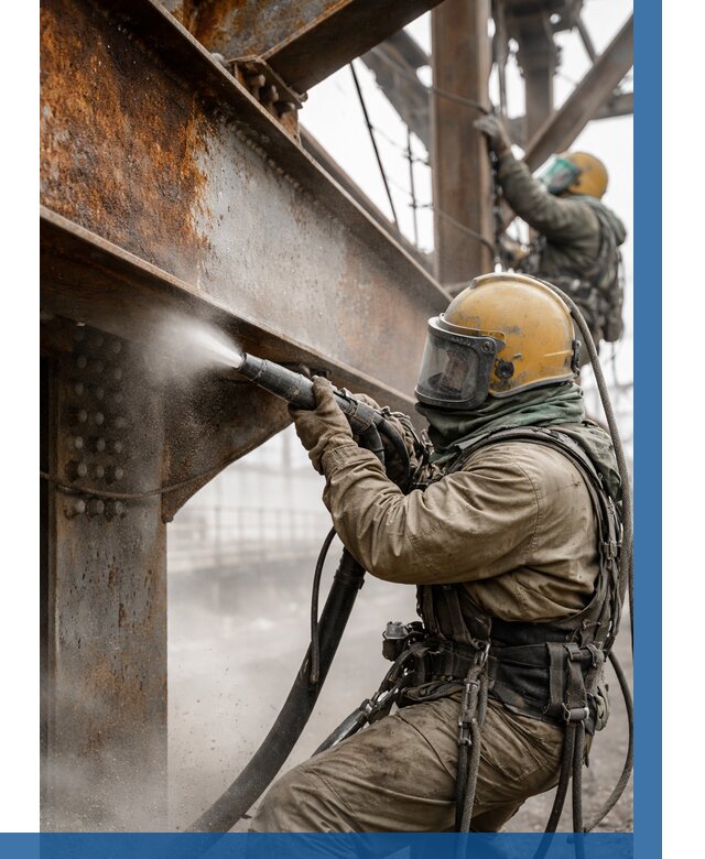 Пескоструйная очистка металлоконструкций в Астрахани по 617 р. ВЫСОТНИК-Стр