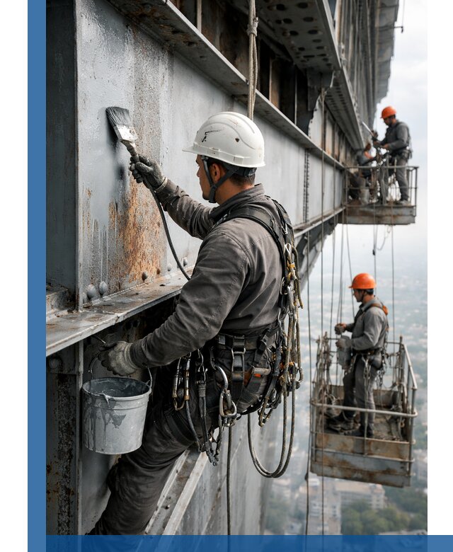 Покраска металлоконструкций на высоте в Астрахани профессионально