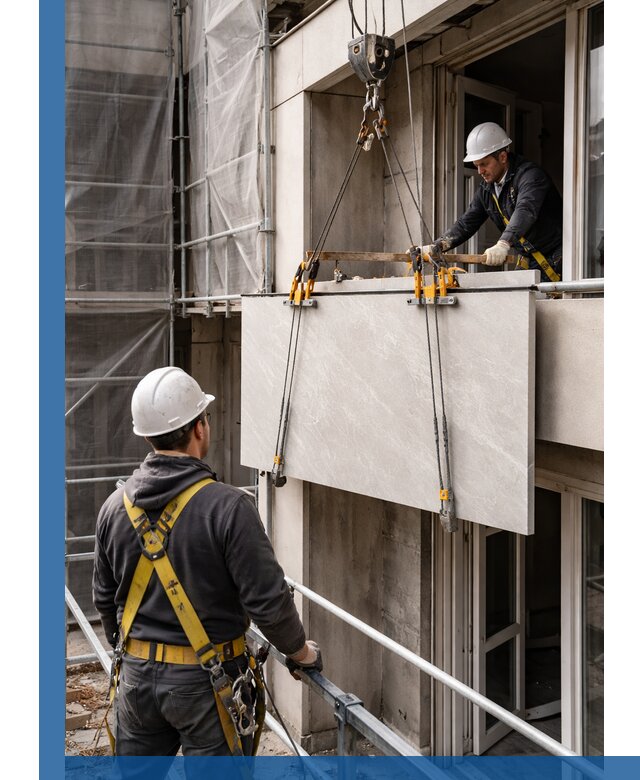 Подъем керамогранита на этаж в Астрахани грузчиками и техникой