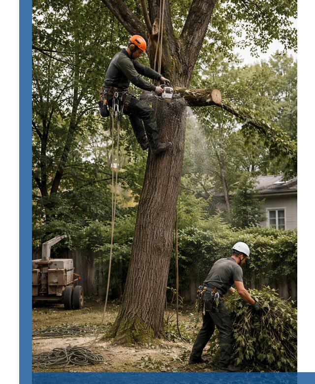 Кронирование деревьев в Астрахани, безопасная высотная обрезка