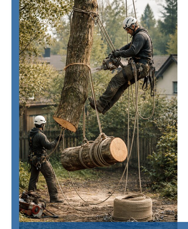 Валка деревьев частями в Астрахани, безопасно и аккуратно