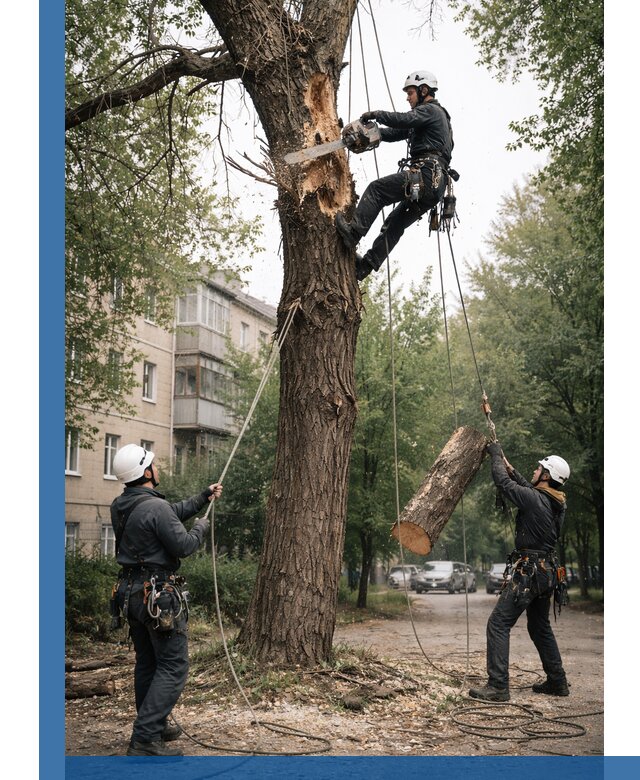 Срочное удаление аварийных деревьев в Астрахани с гарантией безопасности