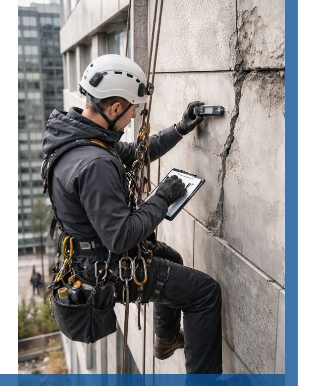 Обследование фасада альпинистами в Астрахани от 123 р. | ВЫСОТНИК-Стр